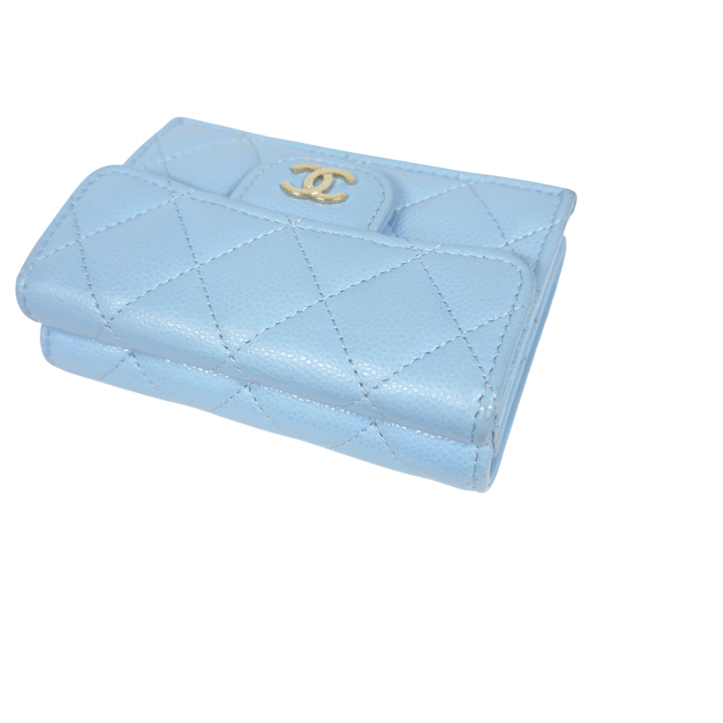 CHANEL CC 荔枝皮 多摺 迷你銀包