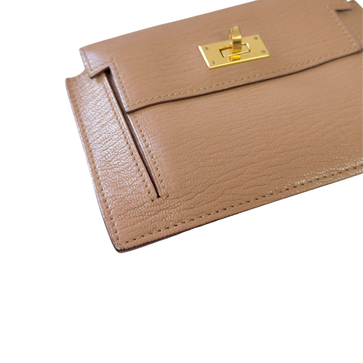 HERMES *自加鏈＞送無品牌長鏈* Kelly Pocket Compact Wallet 迷你小包 Y刻