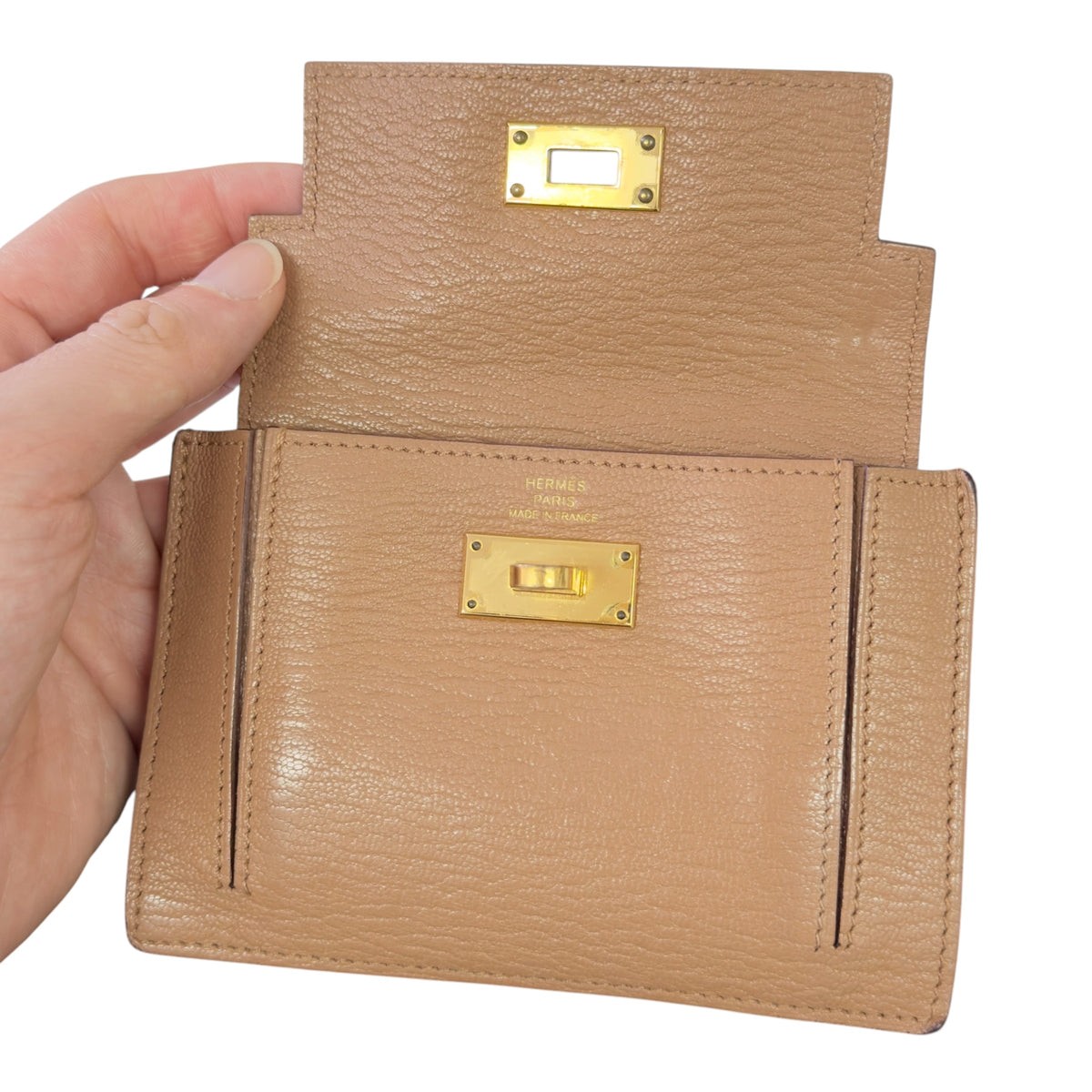 HERMES *自加鏈＞送無品牌長鏈* Kelly Pocket Compact Wallet 迷你小包 Y刻