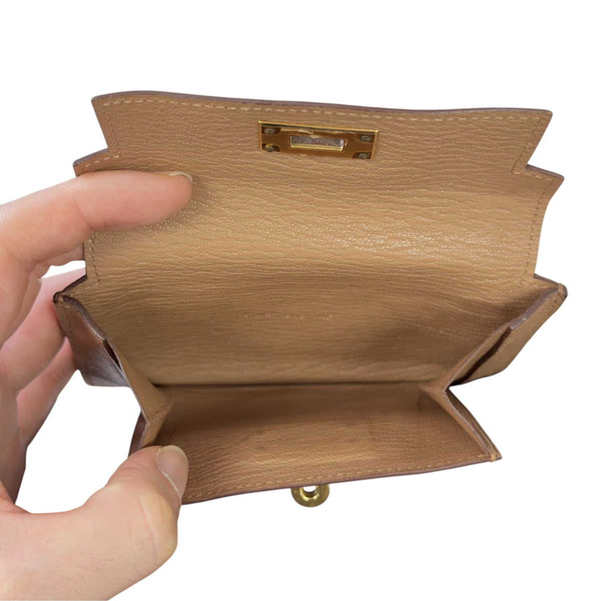 HERMES *自加鏈＞送無品牌長鏈* Kelly Pocket Compact Wallet 迷你小包 Y刻