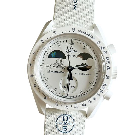 SWATCH X OMAGE Mission to earthphase - Moonshine gold 史努比 雪花版 手錶