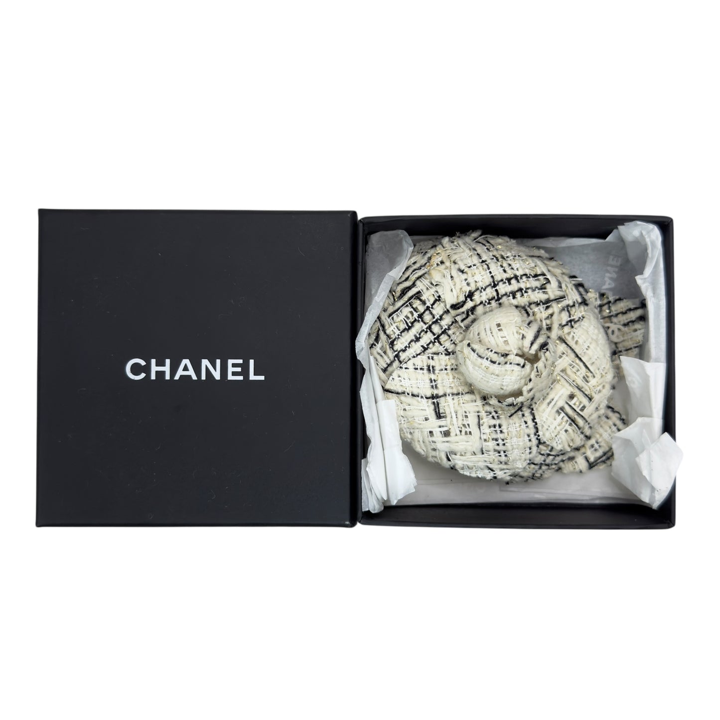 CHANEL CC 山茶花 粗花呢 胸針