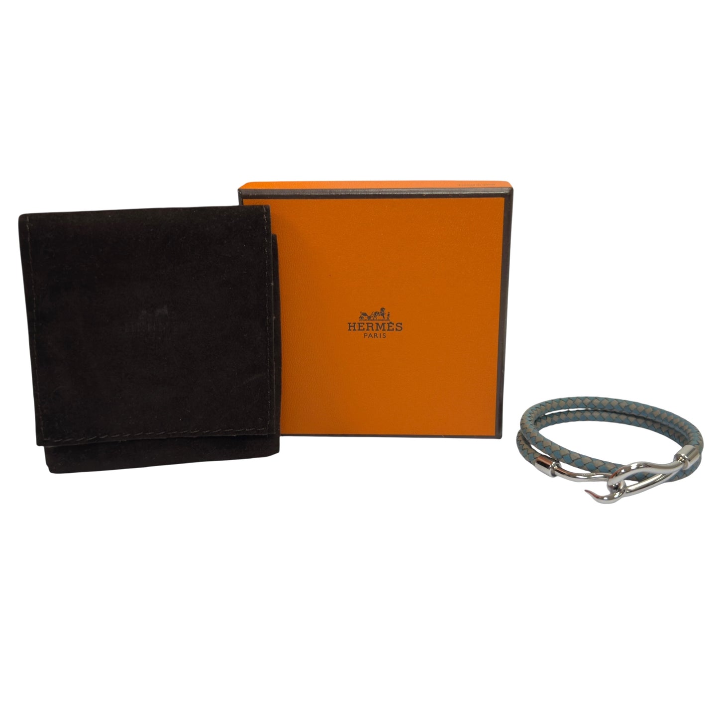 HERMES Jumbo H 織皮 雙圈手帶