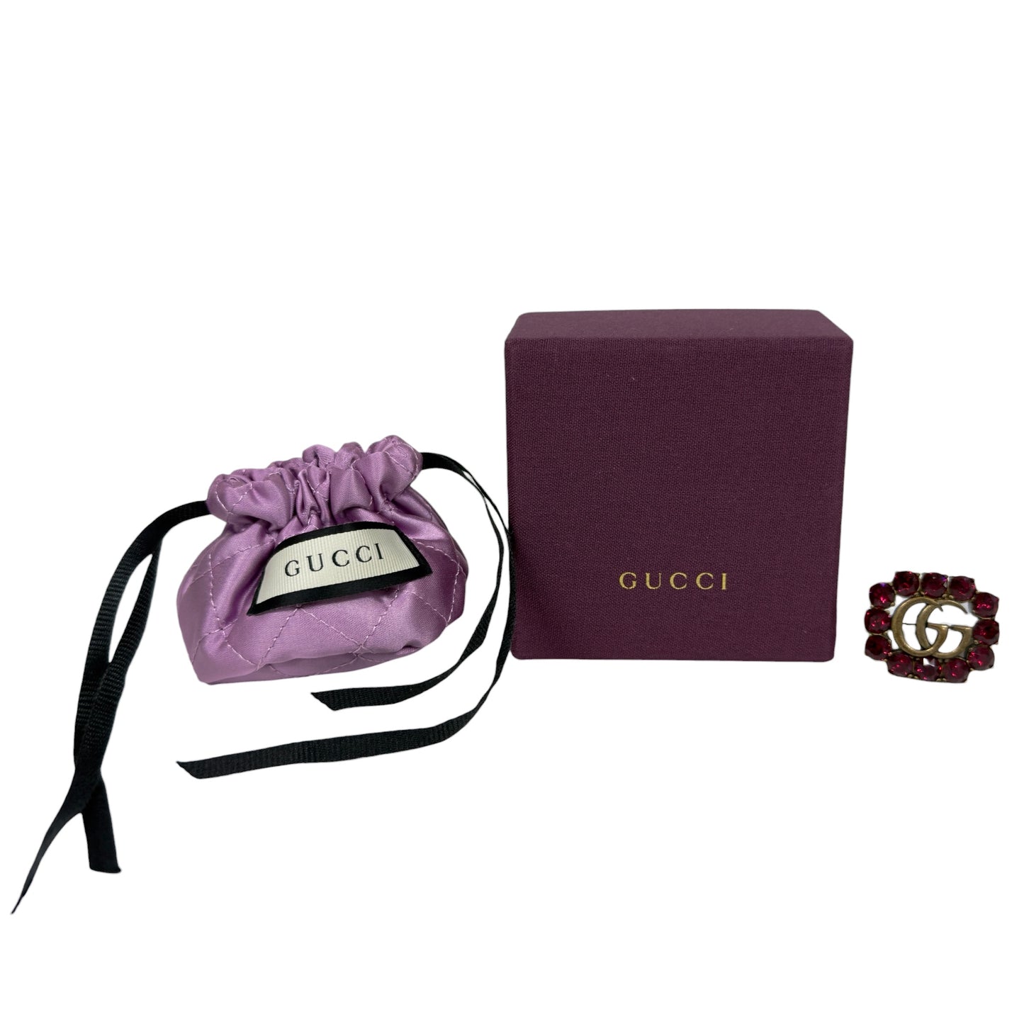 GUCCI GG Marmont 水鑽 胸針