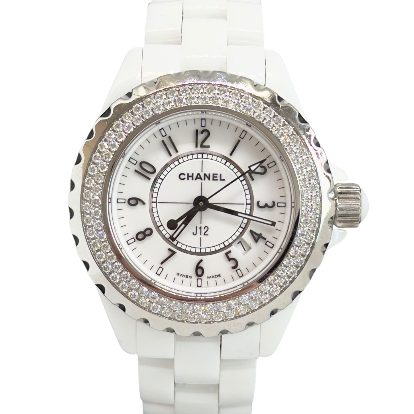 CHANEL J12 滿鑽圈 石英腕表
