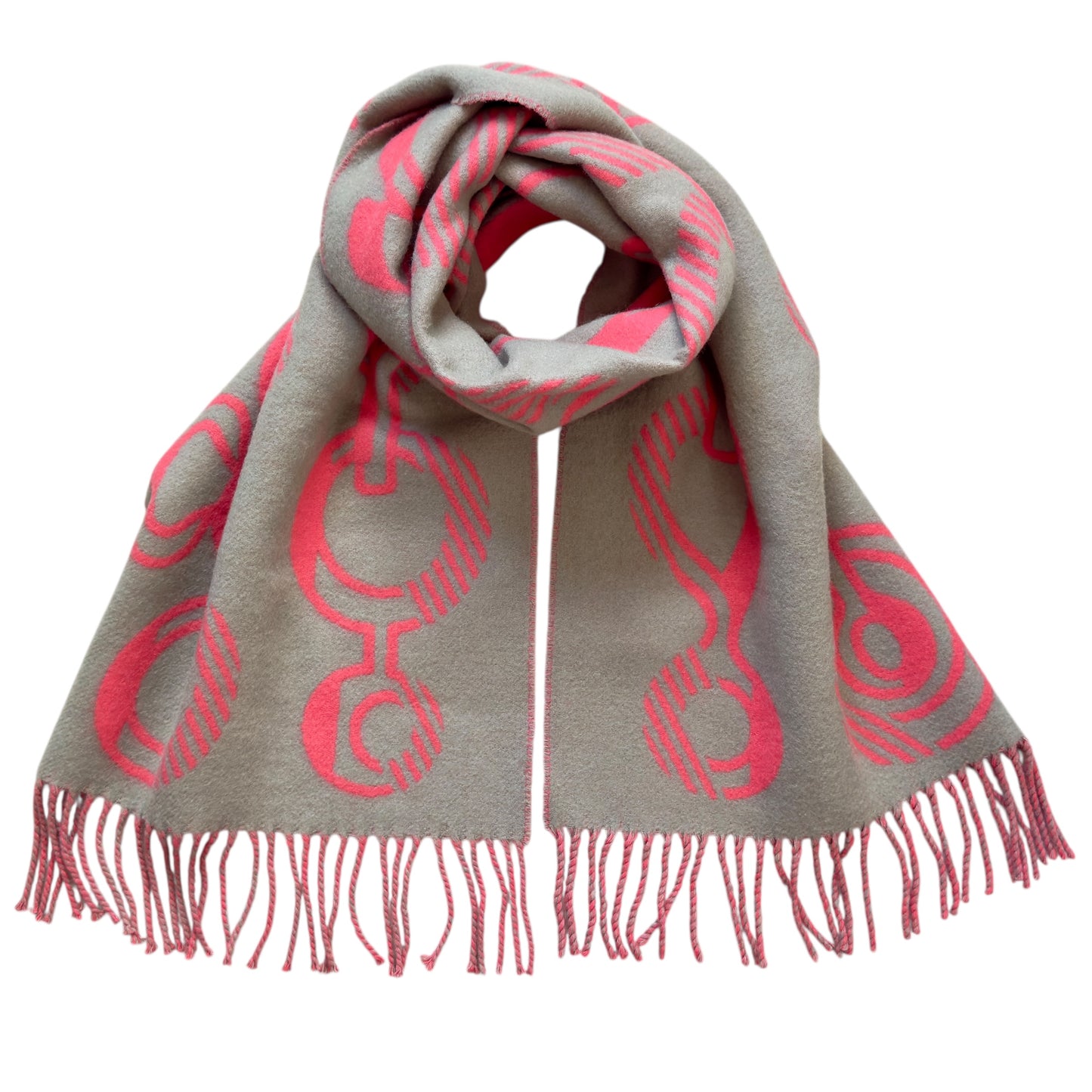 HERMES 純羊絨 茄士咩 圍巾