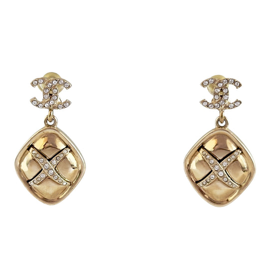 CHANEL CC 水鑽 耳環