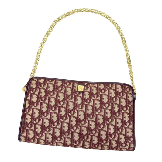 DIOR *自加鏈＞送無品牌扣＋無品牌鏈帶* 中古 刺繡老花 oblique 肩背包