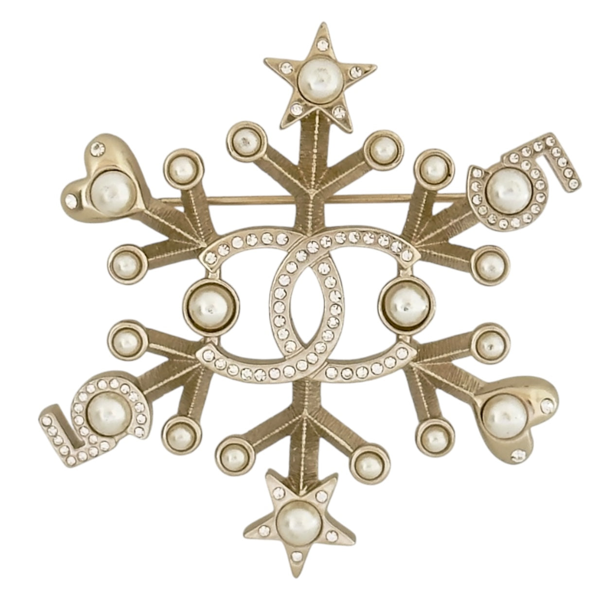 CHANEL CC 珠珠 水鑽 胸針