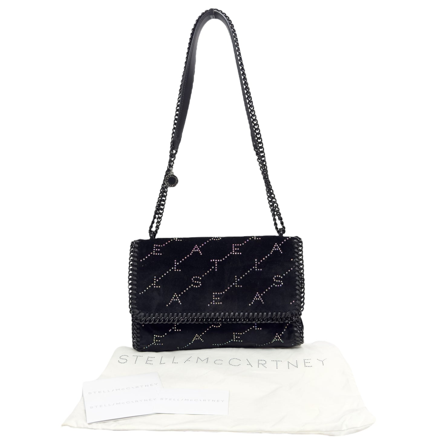 STELLA MCCARTNEY 水鑽 黑色 鏈條包