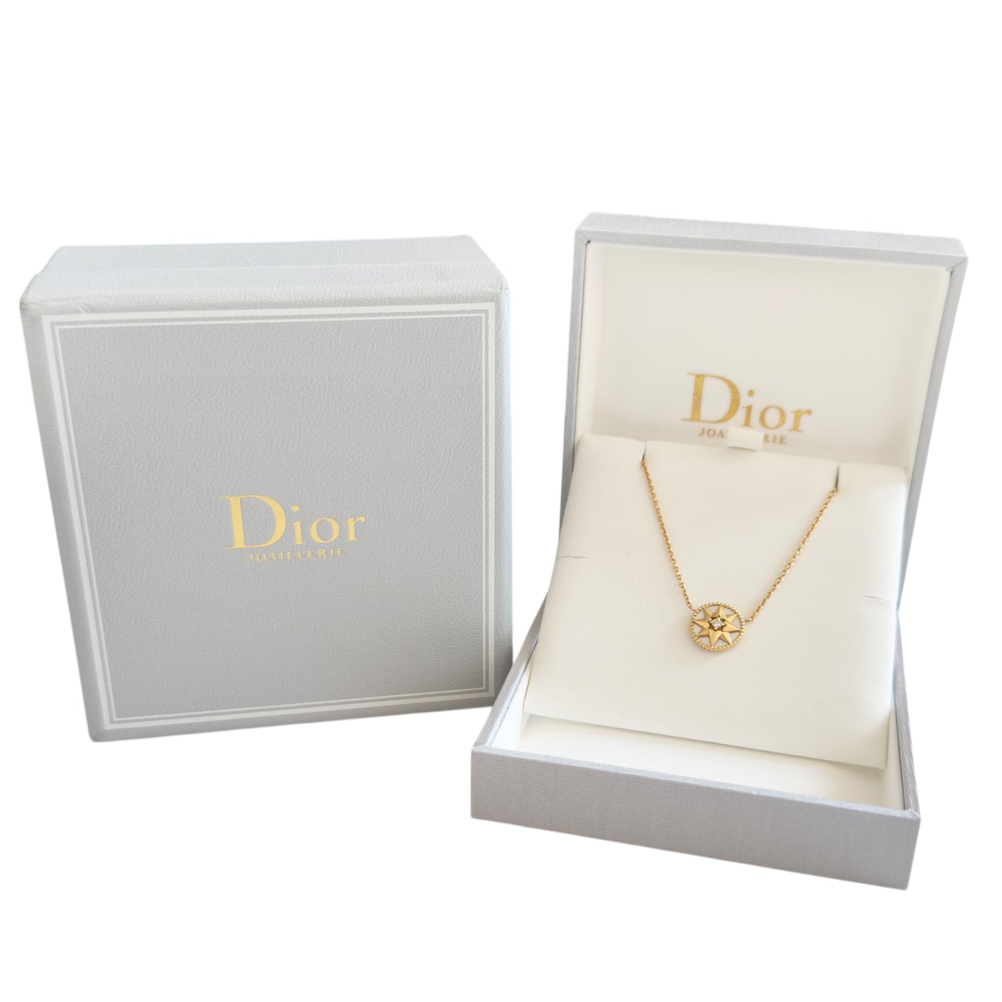DIOR Rose des Vents 羅盤 六芒星 18K金 鑽石💎 貝母 頸鏈