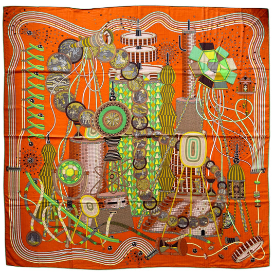 HERMES Le Laboratoire du Temps shawl 140 時光實驗室 羊絨 圍巾