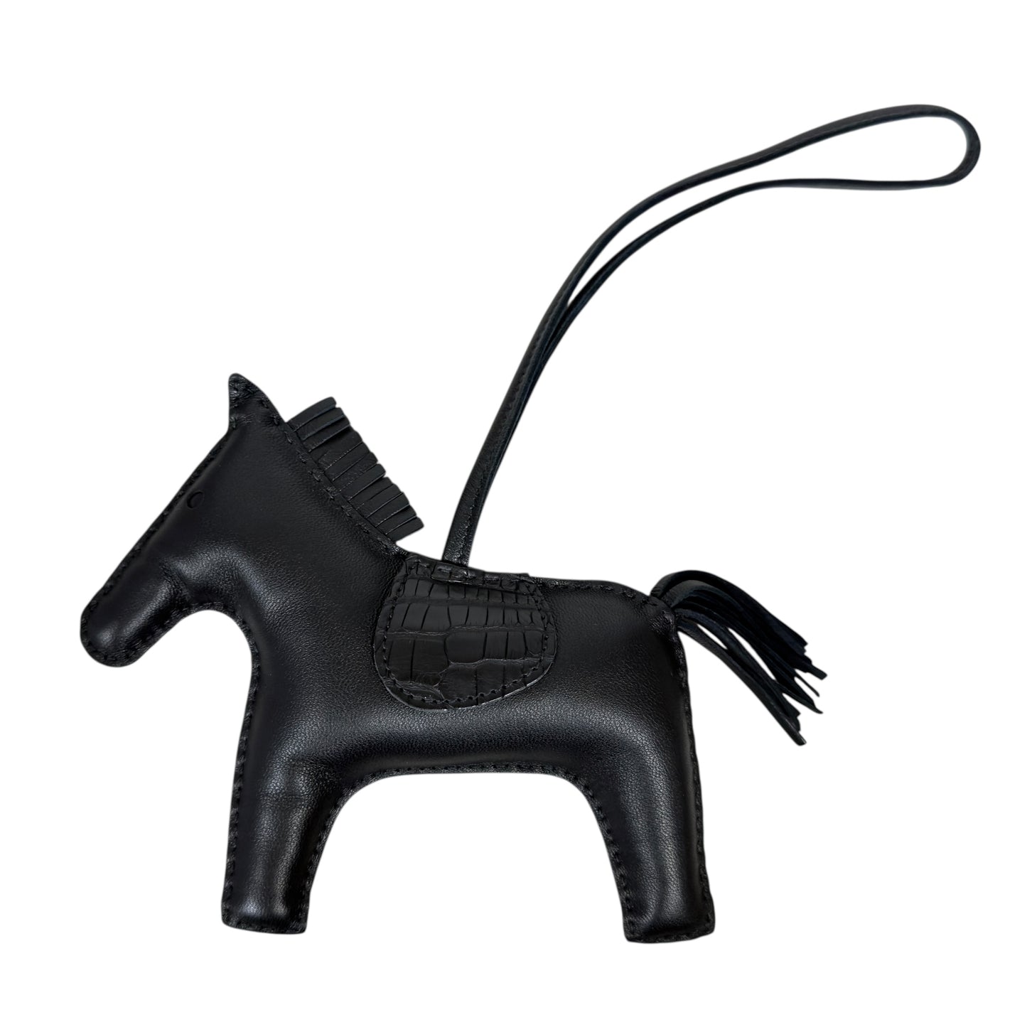 HERMES Rodeo touch *極罕全黑 + 鱷魚皮拼皮 + 大size* 馬仔 掛飾