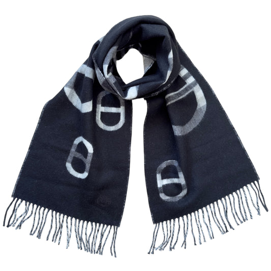 HERMES Tartan Maillons 豬鼻子🐽  雙面 純羊絨 圍巾