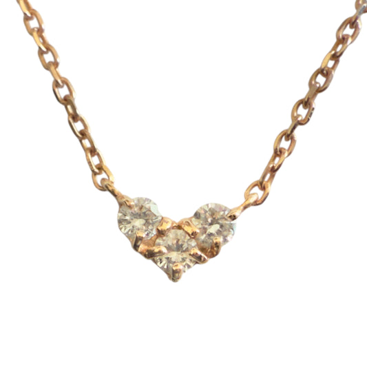 ４℃ 10K黃金 鑽石 愛心 項鏈