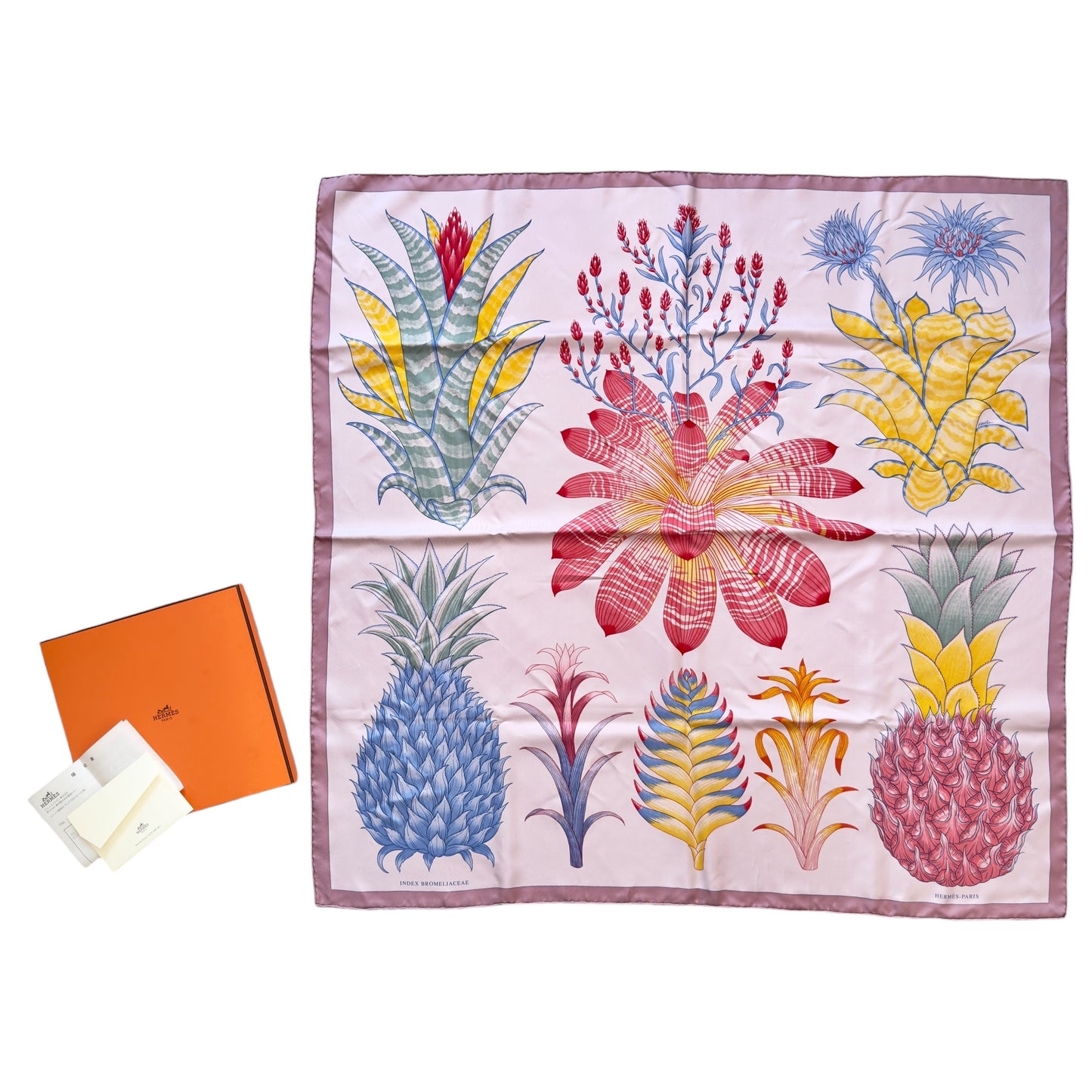 HERMES Index Bromeliaceae scarf 90 絲巾
