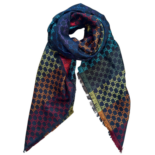 GUCCI GG 閃爍 彩虹 圍巾