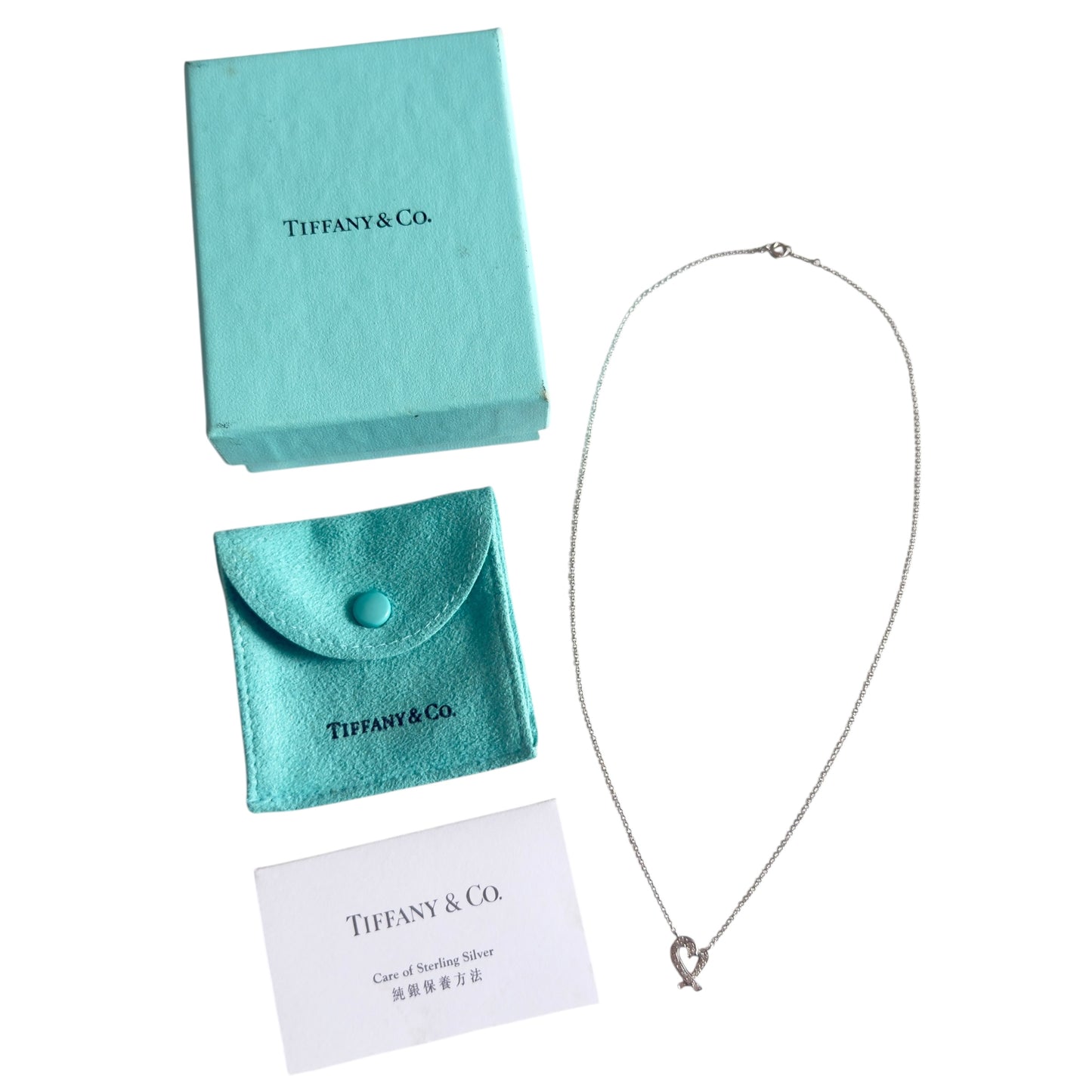 TIFFANY & CO. Paloma Picasso PT950鉑金 滿鑽 愛心💗 頸鏈