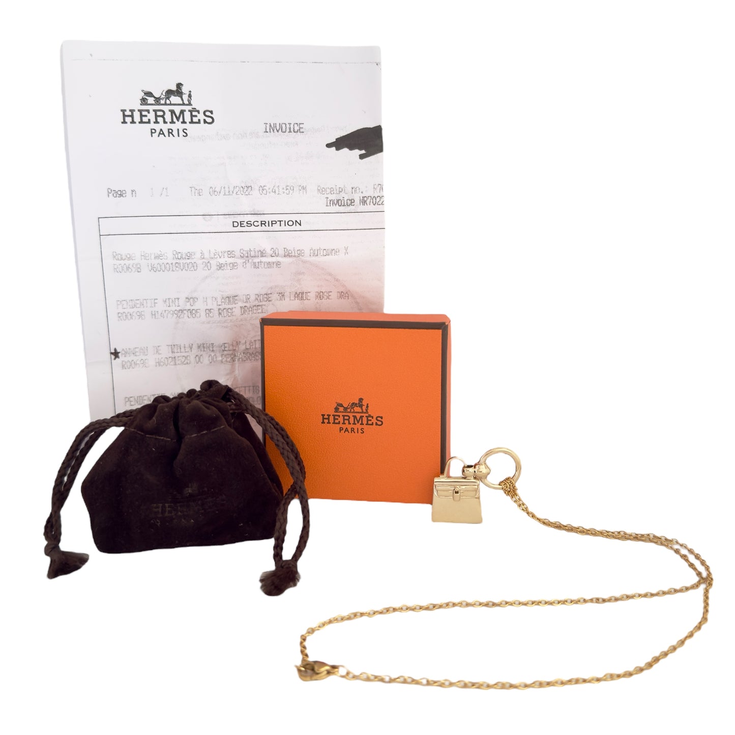 HERMES *送無品牌頸鏈* Kelly 絲巾扣 掛飾