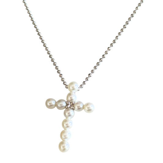 TASAKI 4mm 珍珠 十字架 頸鏈