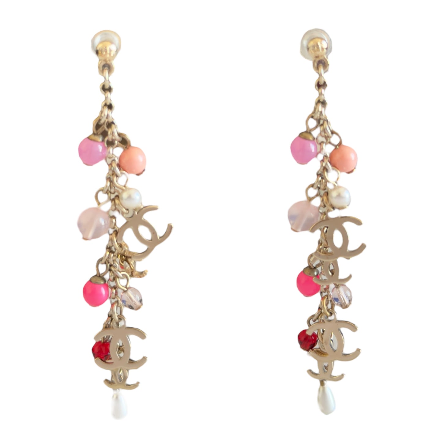 CHANEL CC 垂吊 耳環