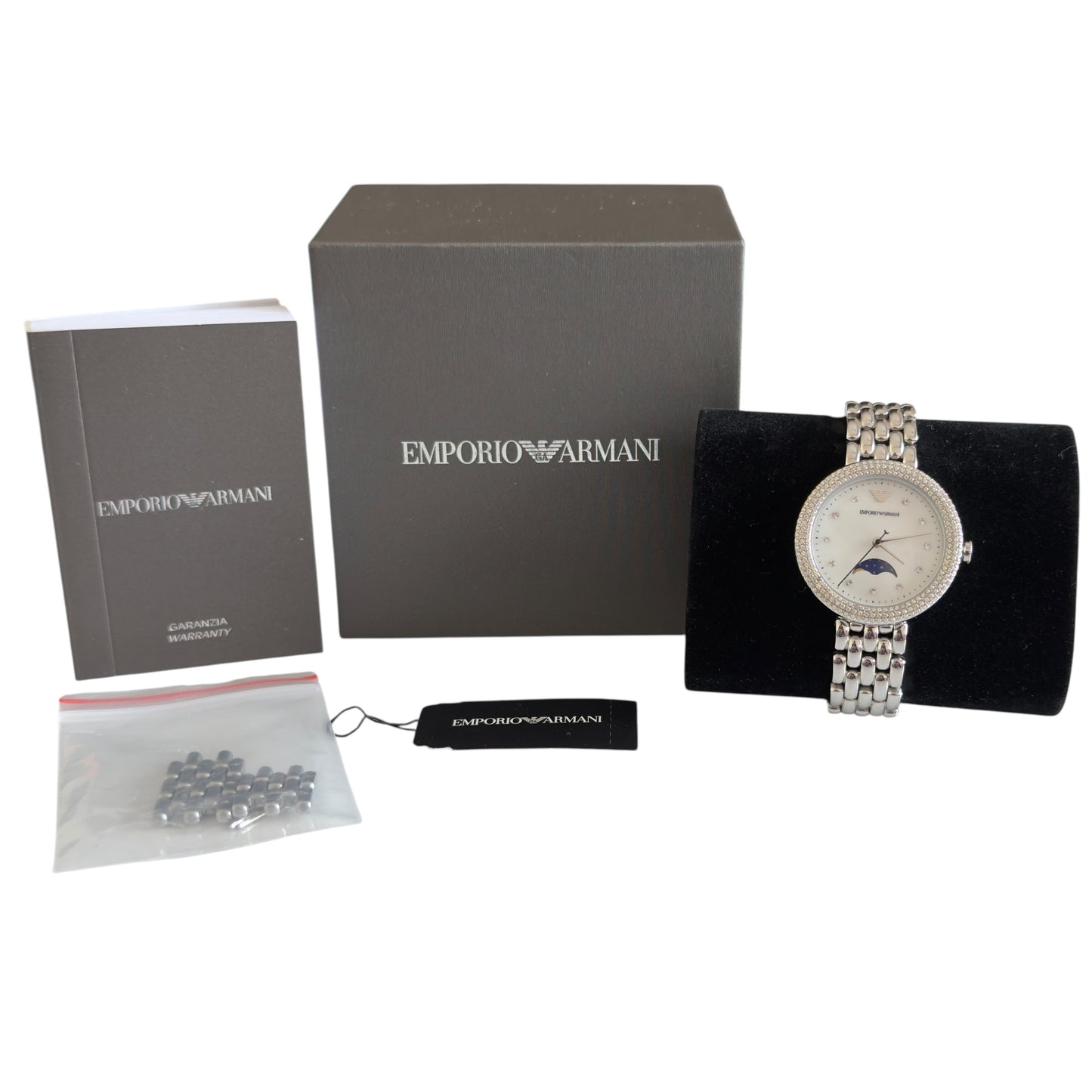 EMPORIO ARMANI 水鑽 貝母錶盤 手錶