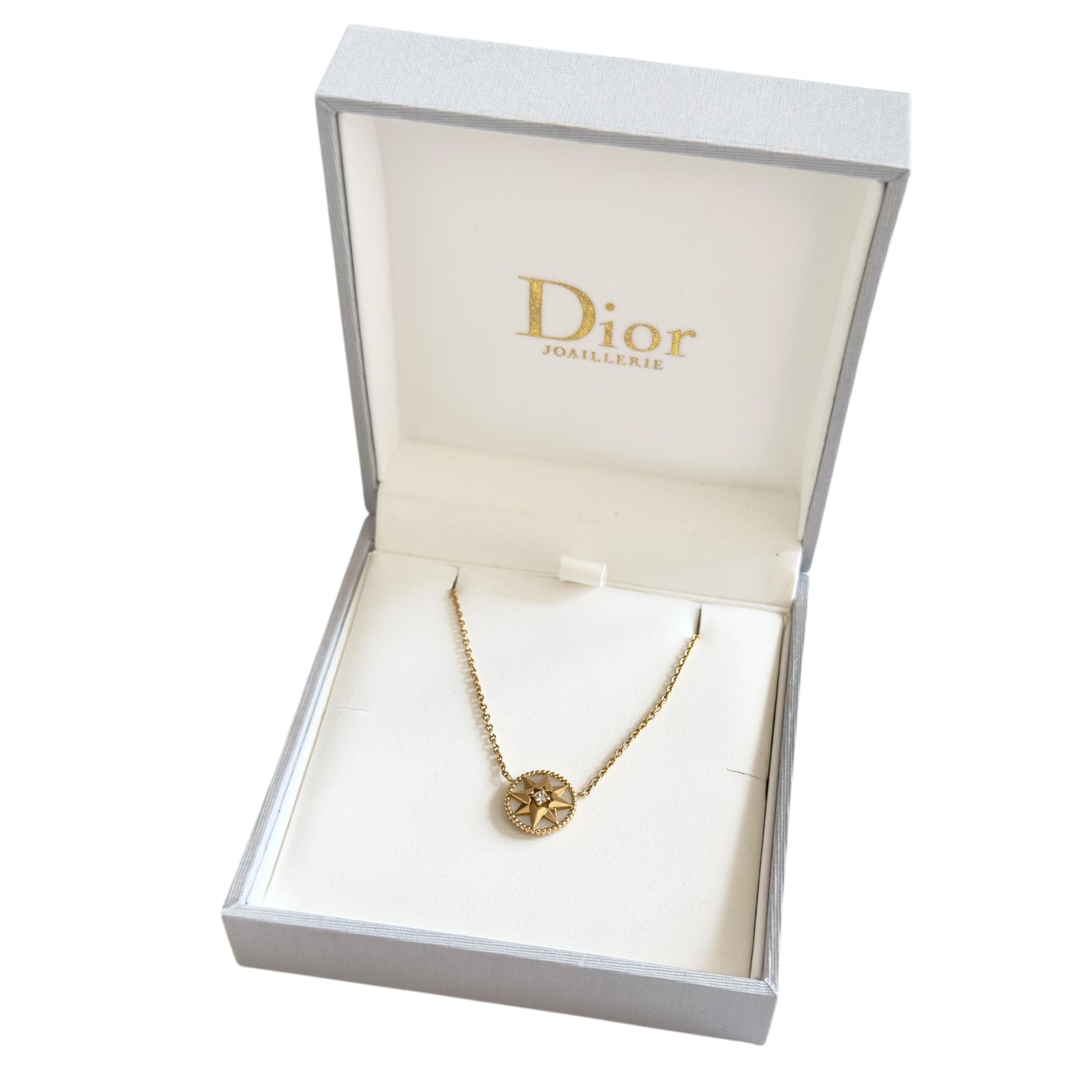 DIOR Rose des Vents 羅盤 六芒星 18K金 鑽石💎 貝母 頸鏈