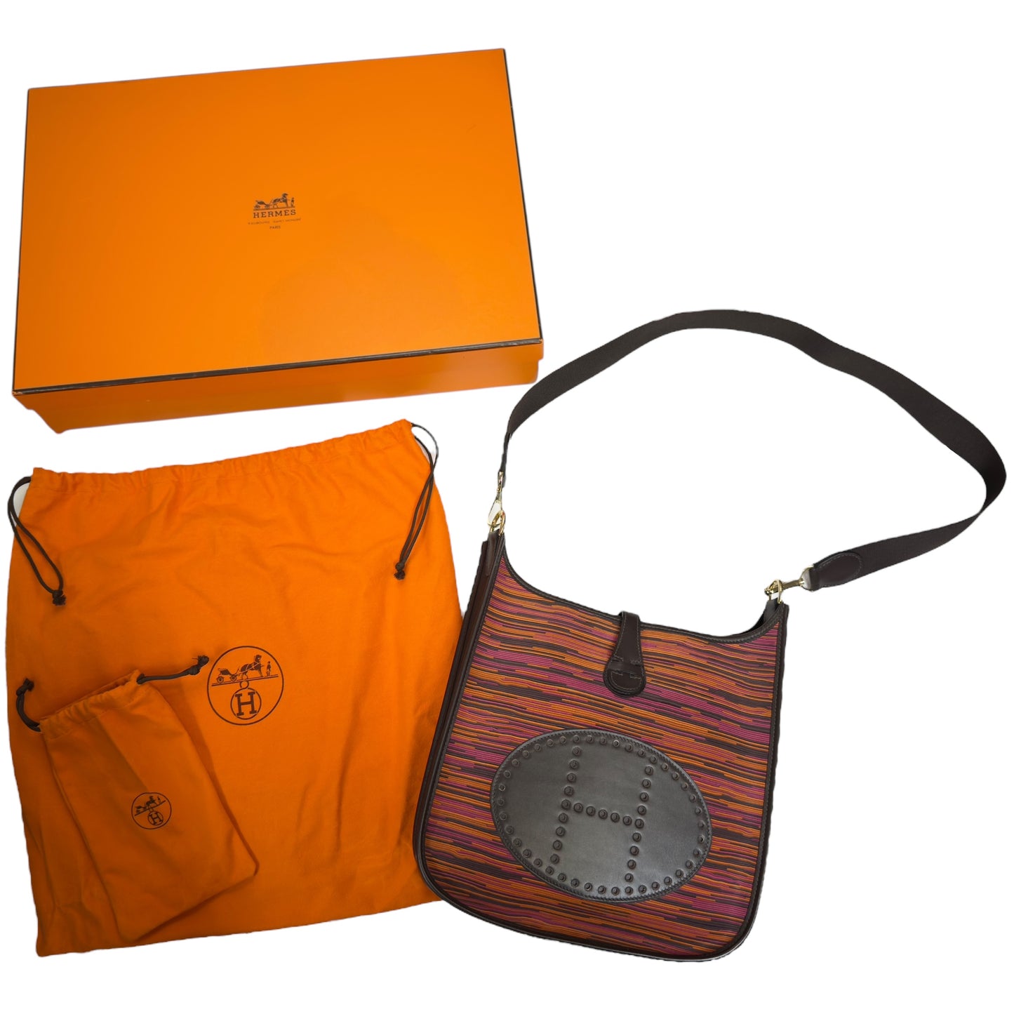 HERMES Evelyne 29 *極罕* 羊切皮 斜揹袋 框H刻