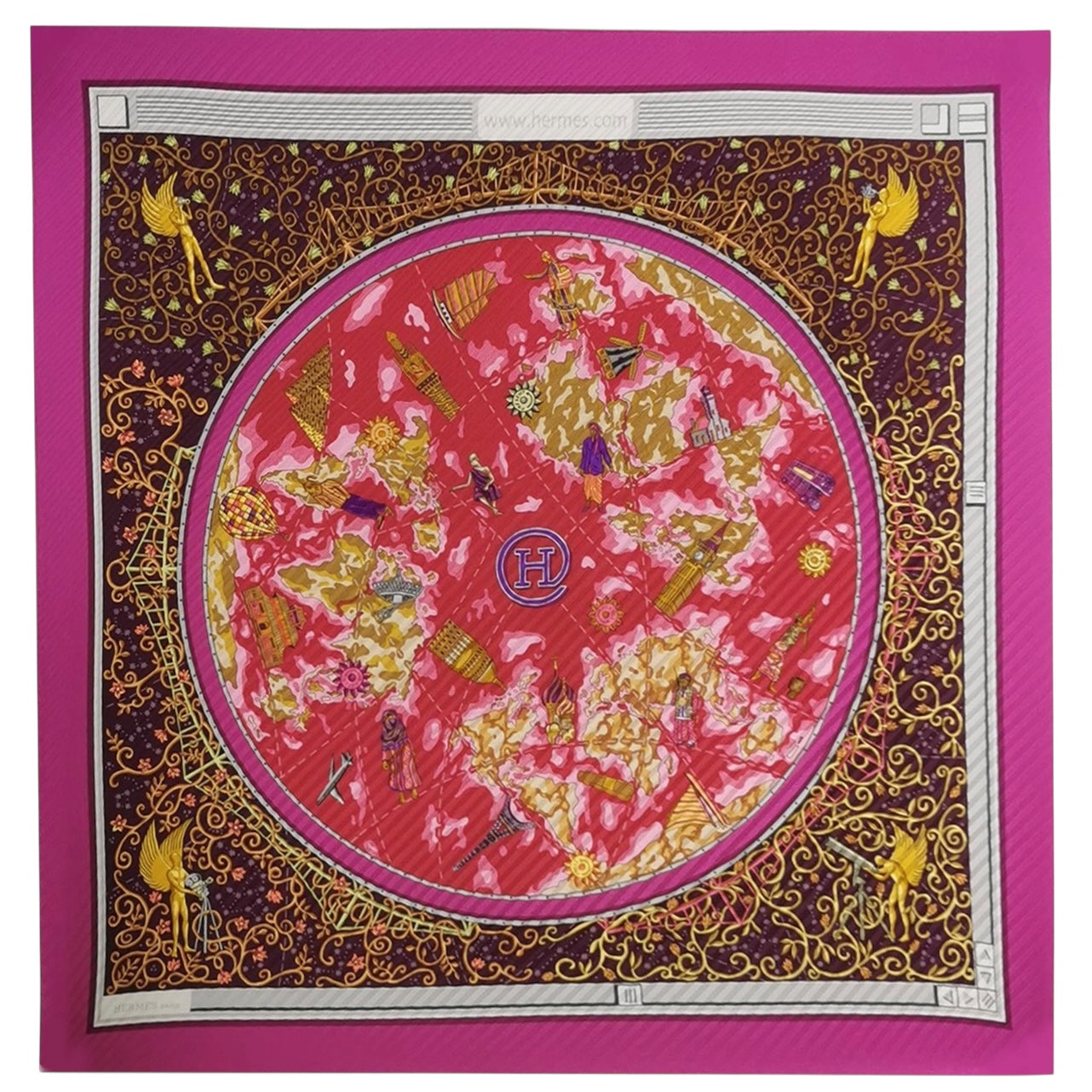 HERMES 皺褶 絲巾