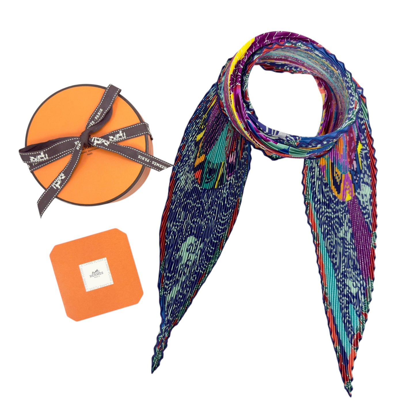 HERMES Le Carre Plisse 皺褶 絲巾