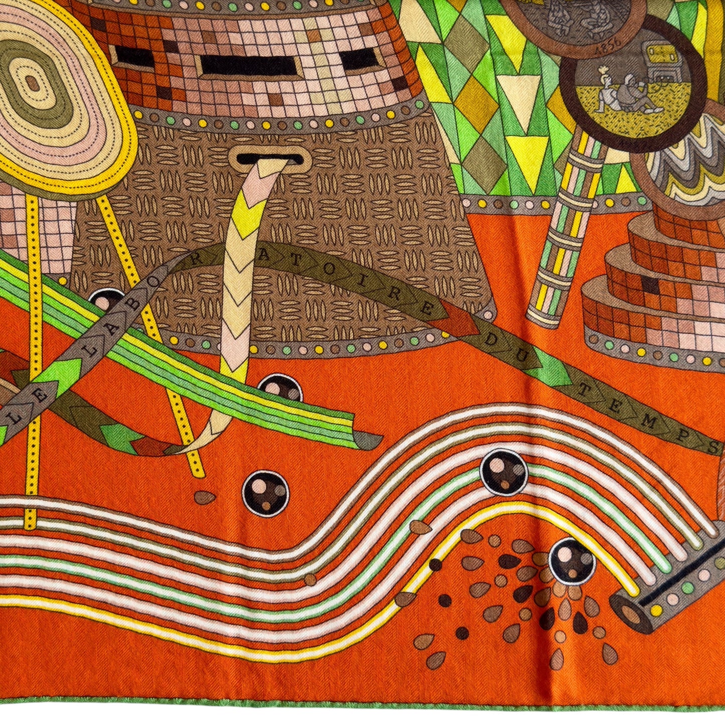 HERMES Le Laboratoire du Temps shawl 140 時光實驗室 羊絨 圍巾