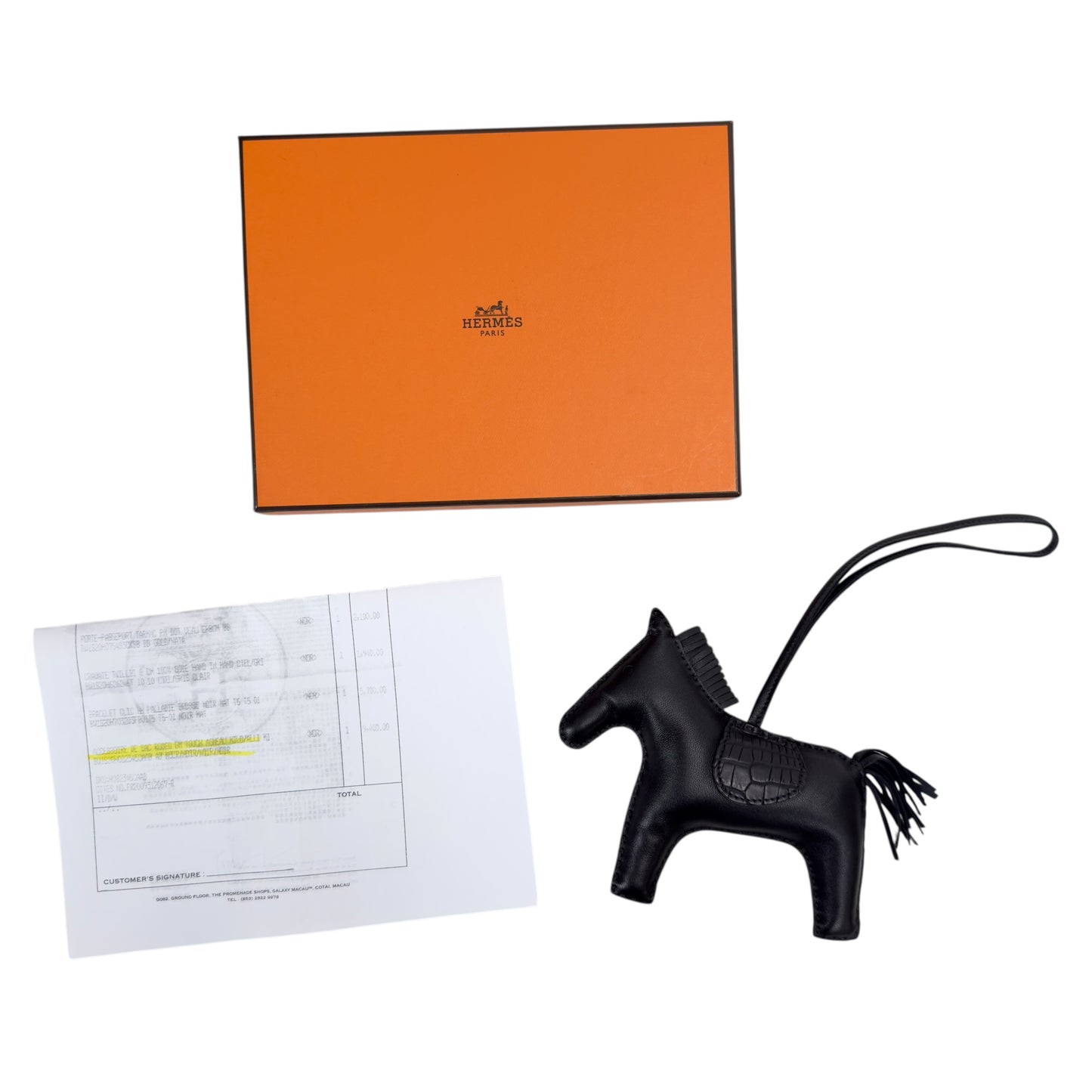 HERMES Rodeo touch *極罕全黑 + 鱷魚皮拼皮 + 大size* 馬仔 掛飾