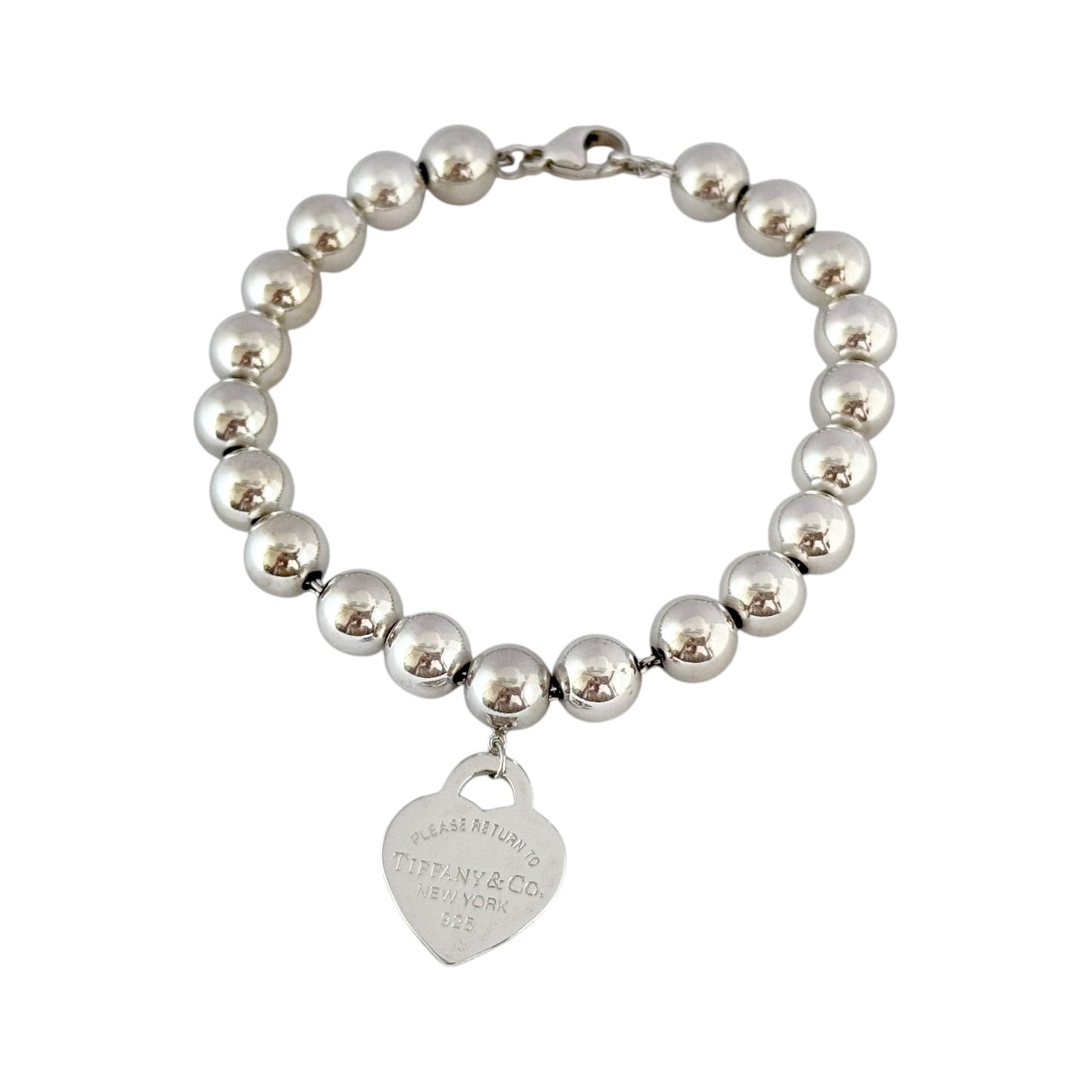 TIFFANY & CO. Return To Tiffany 8mm珠珠 純銀 愛心💗 手鏈