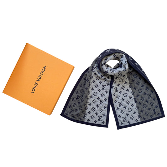 LOUIS VUITTON 老花 純羊絨 圍巾