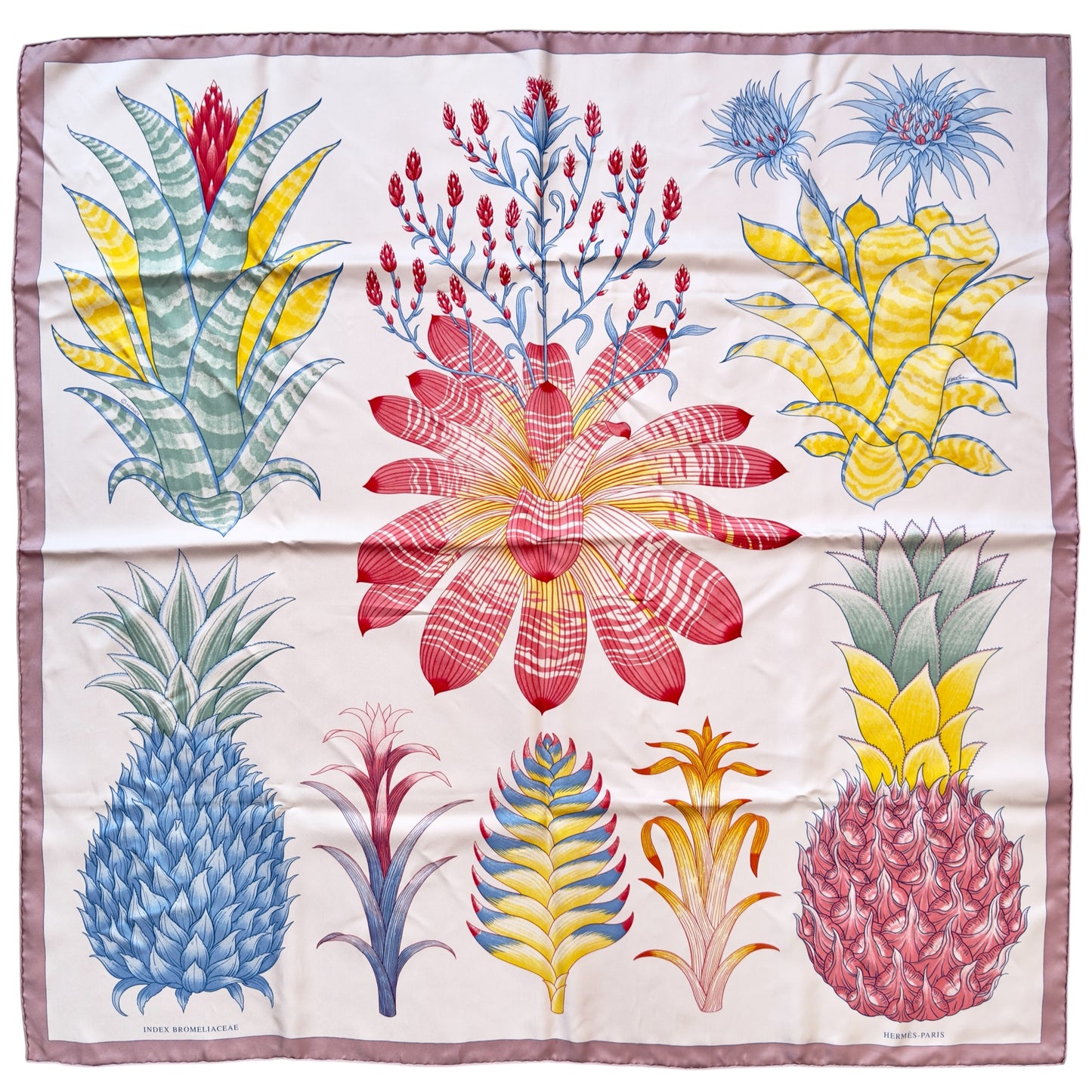 HERMES Index Bromeliaceae scarf 90 絲巾