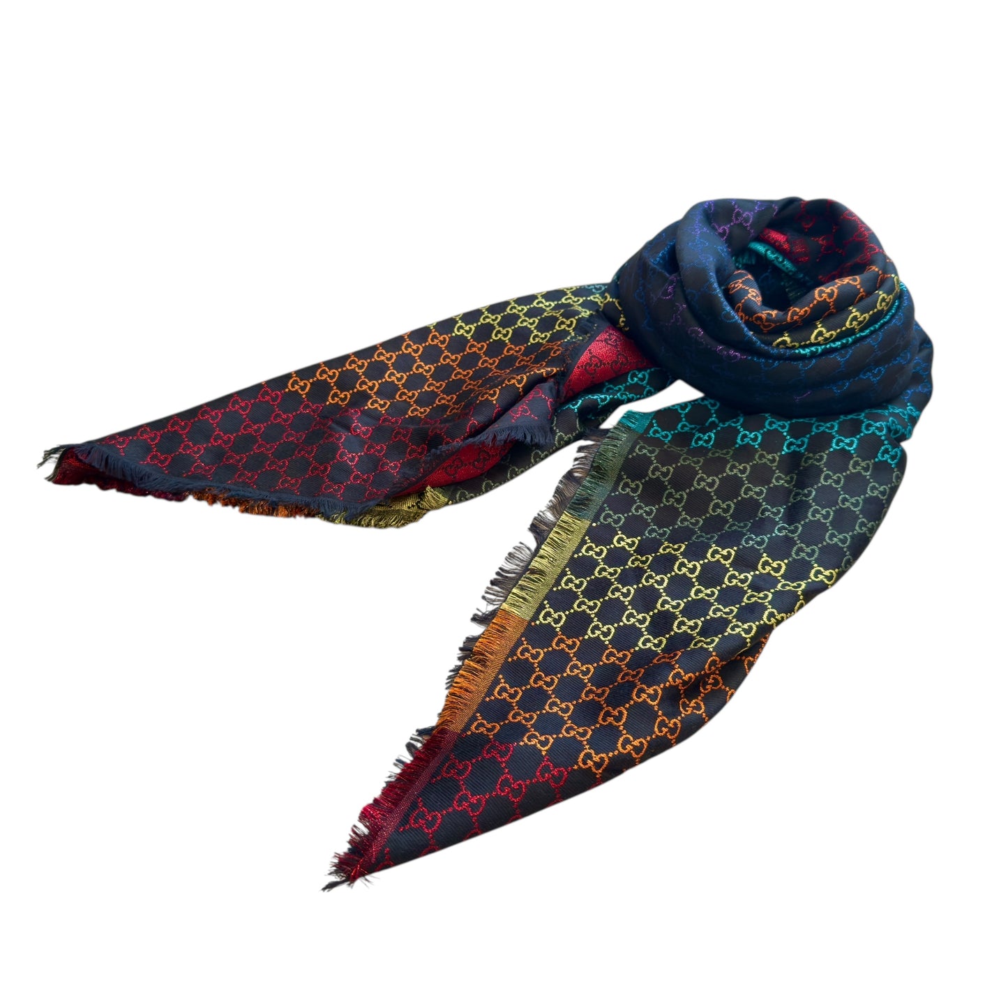 GUCCI GG 閃爍 彩虹 圍巾