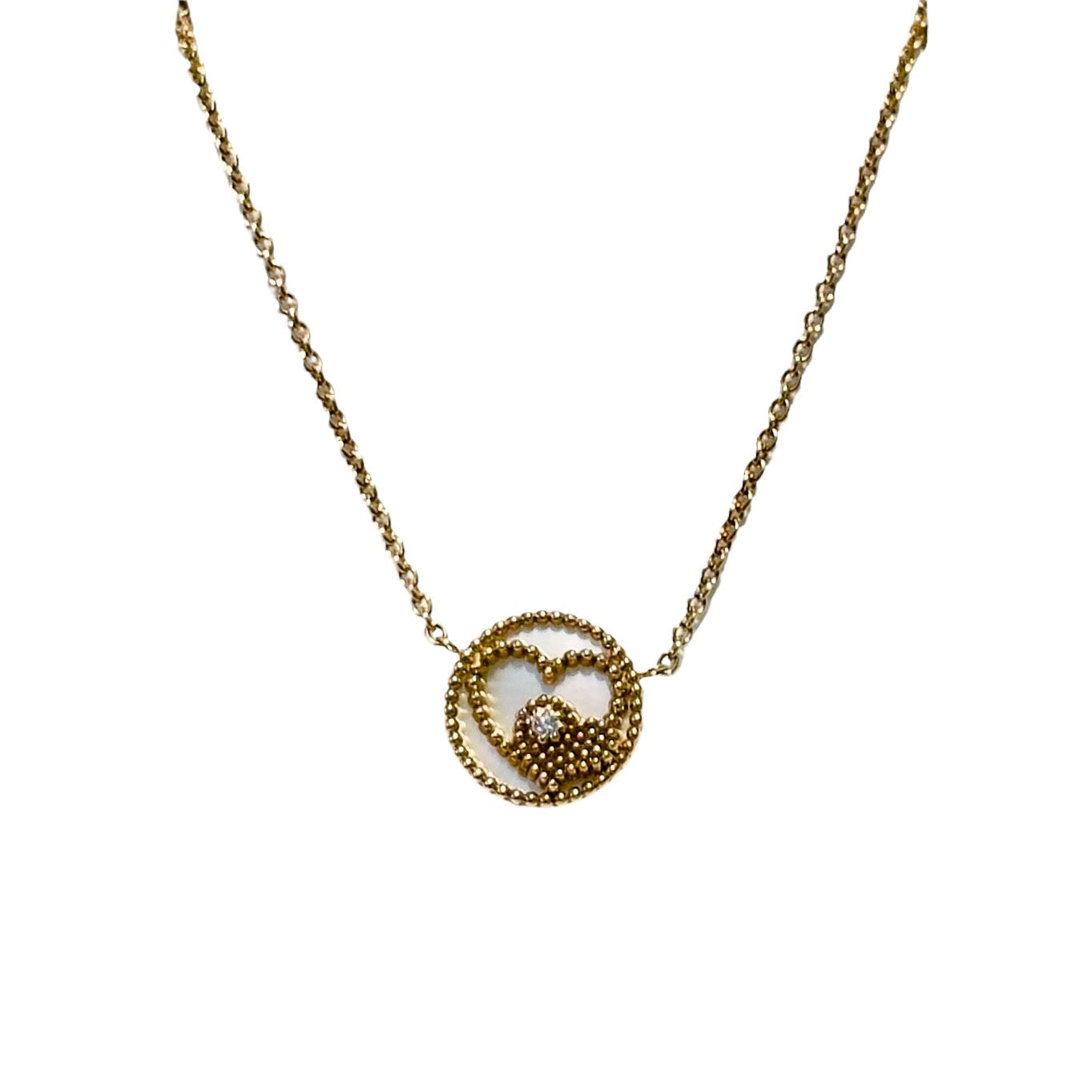 DIOR Rose des Vents 限定愛心🩷  18K金 鑽石 貝母 頸鏈