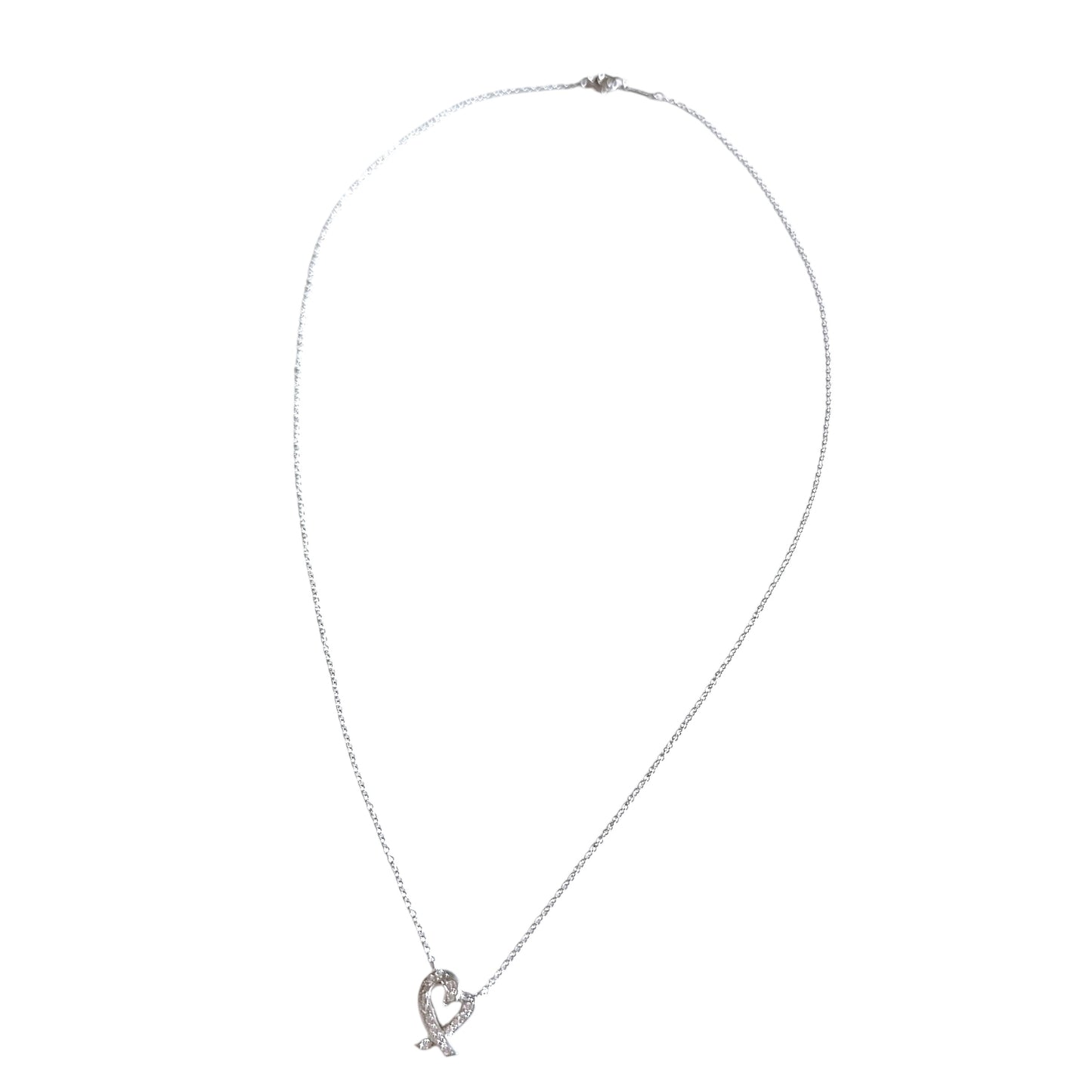 TIFFANY & CO. Paloma Picasso PT950鉑金 滿鑽 愛心💗 頸鏈