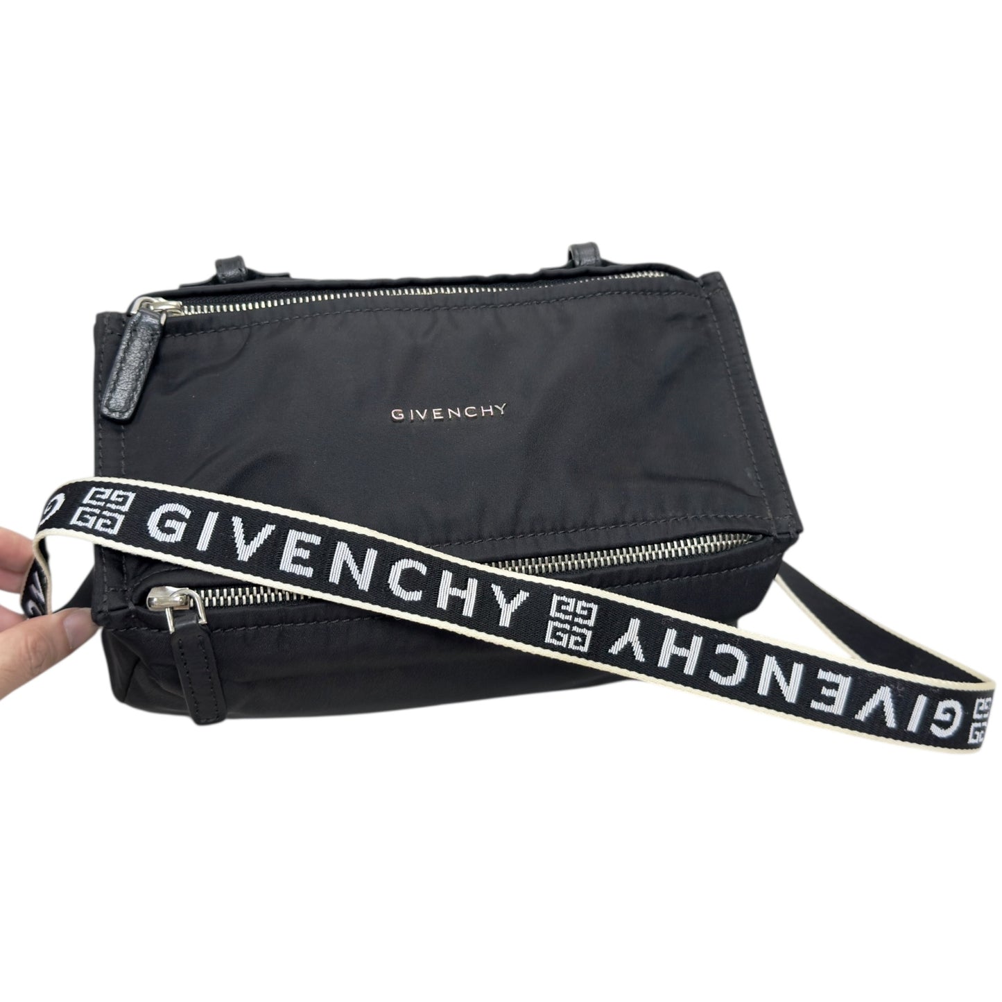 GIVENCHY Pandora 帆布拼皮 斜揹袋