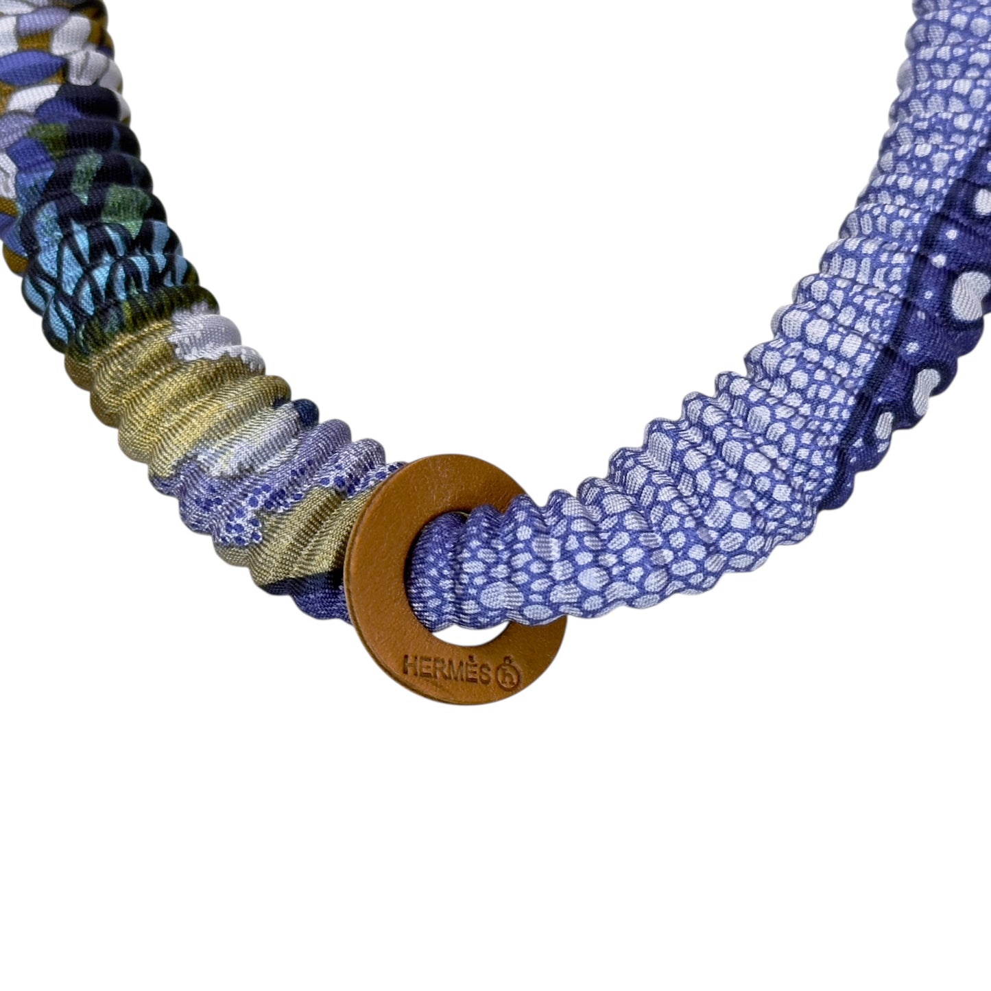 HERMES petit H 絲質 百褶 頸帶