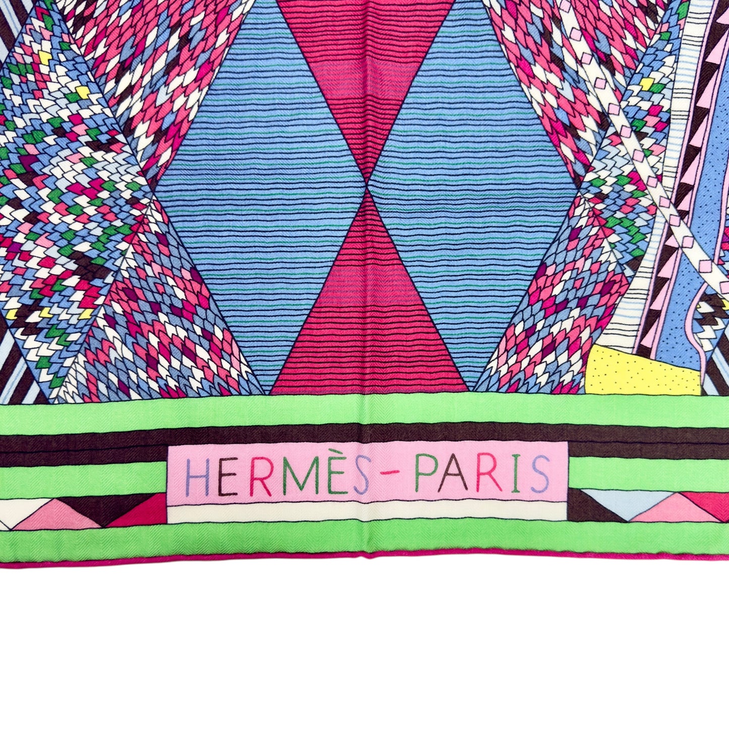 HERMES Patchwork Horse shawl 140 羊絨 圍巾