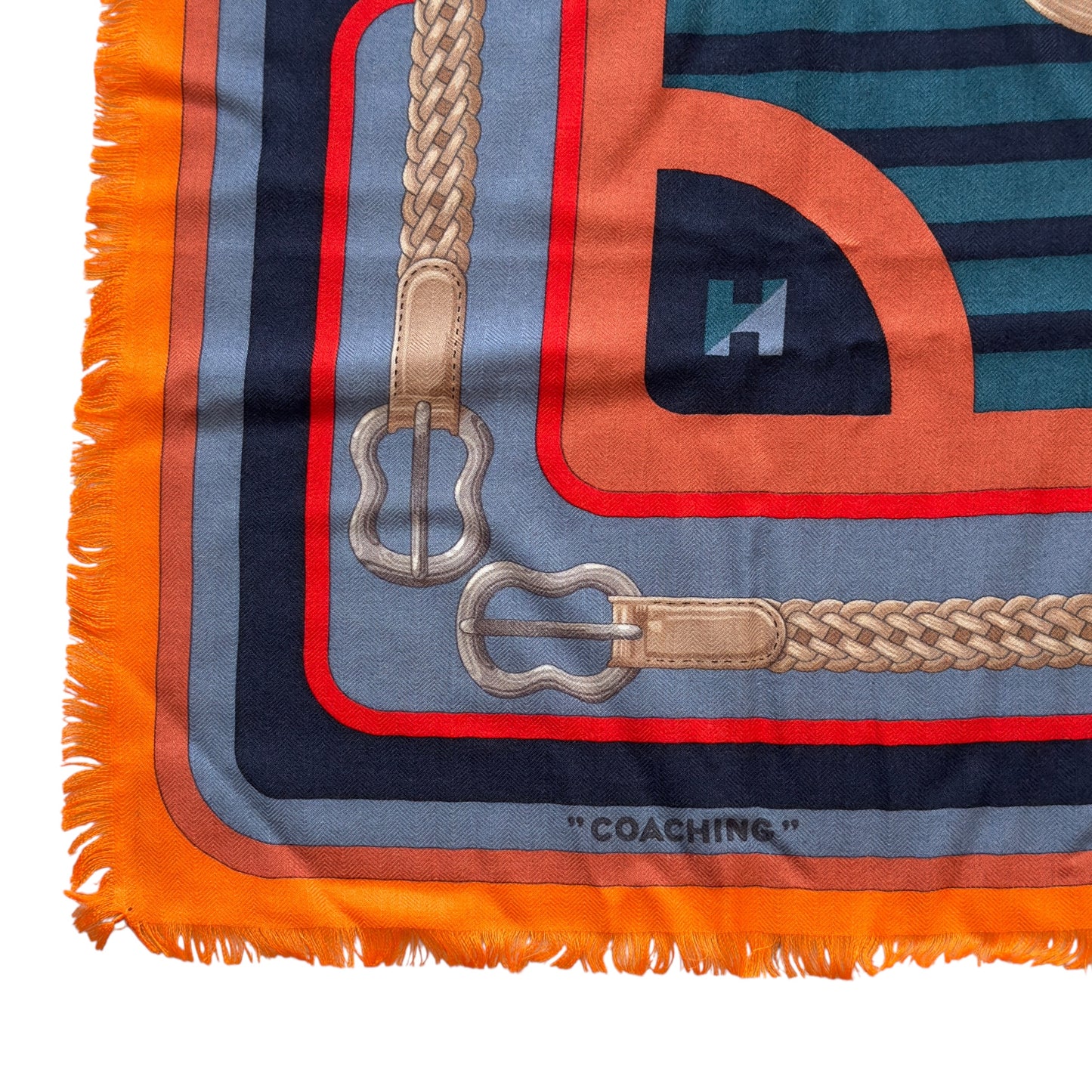 HERMES Coaching 90 羊絨 圍巾