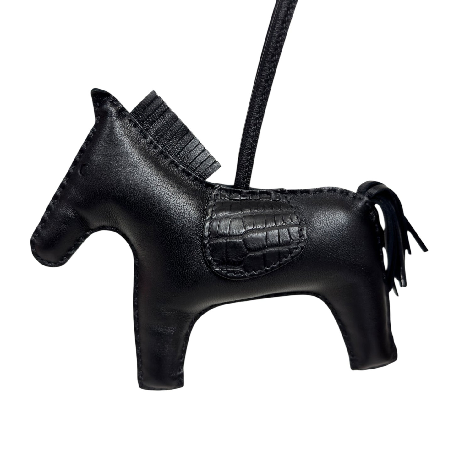 HERMES Rodeo touch *極罕全黑 + 鱷魚皮拼皮 + 大size* 馬仔 掛飾