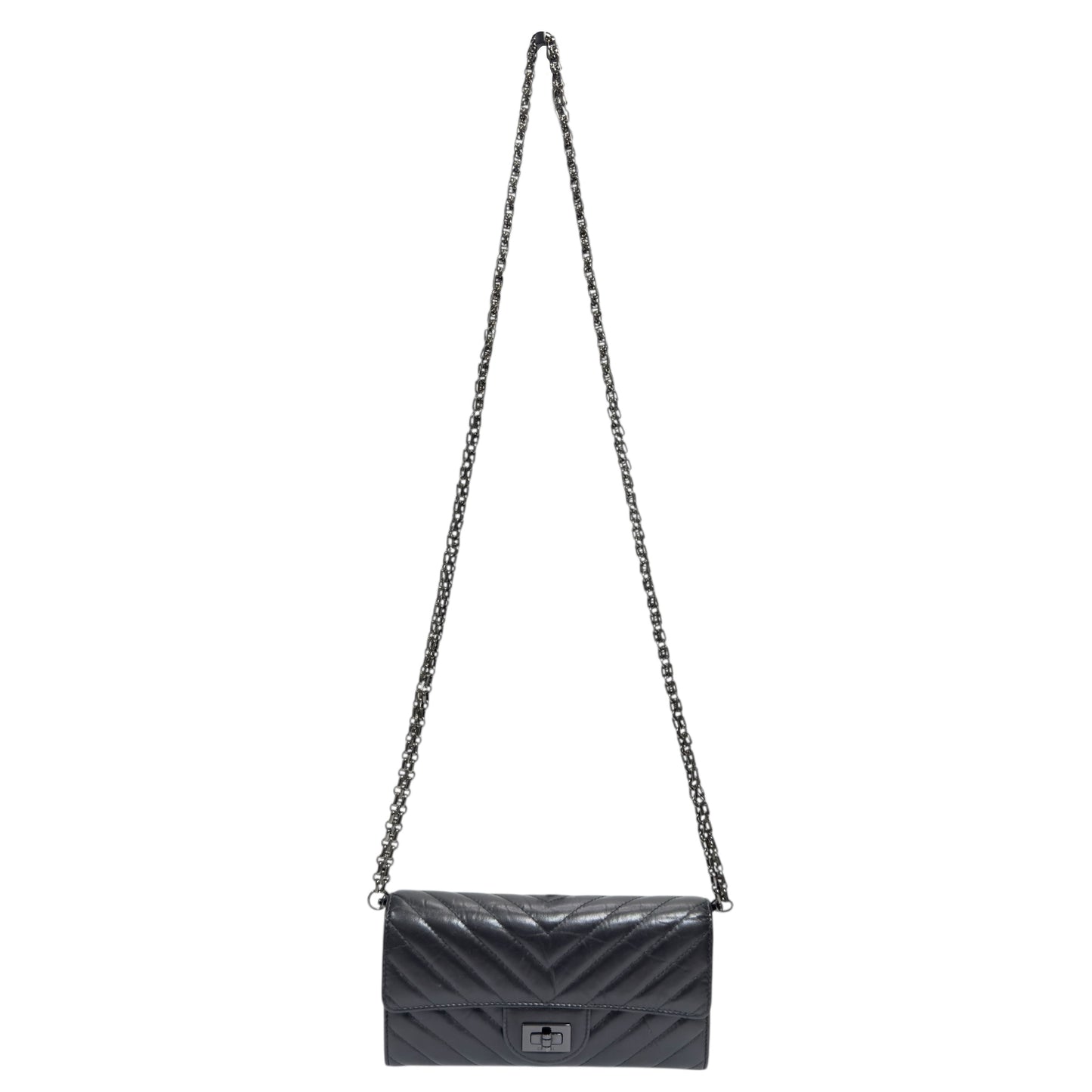 CHANEL *自加鏈＞送無品牌扣＋無品牌鏈帶* 2.55 長銀包 WOC