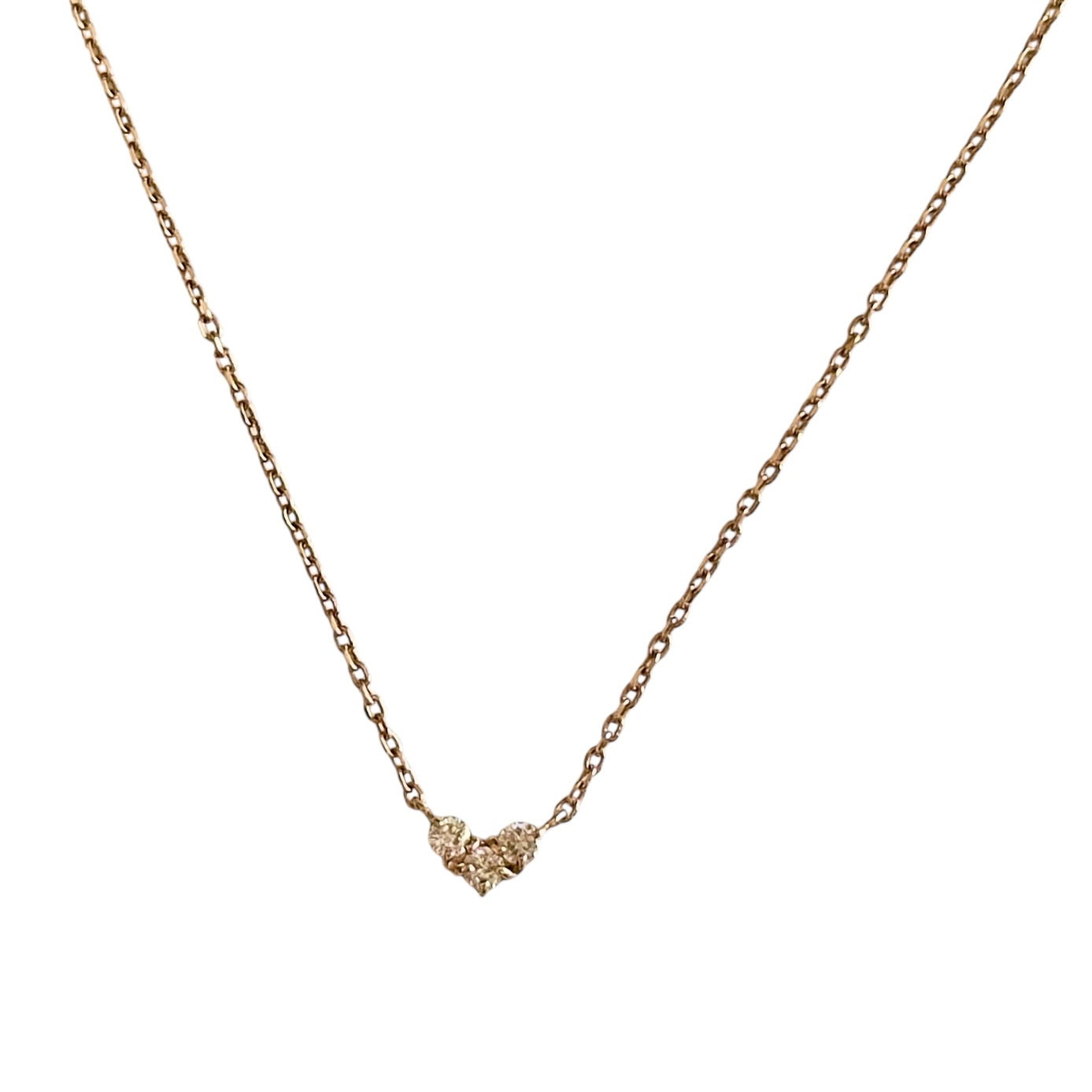 ４℃ 10K黃金 鑽石 愛心 項鏈