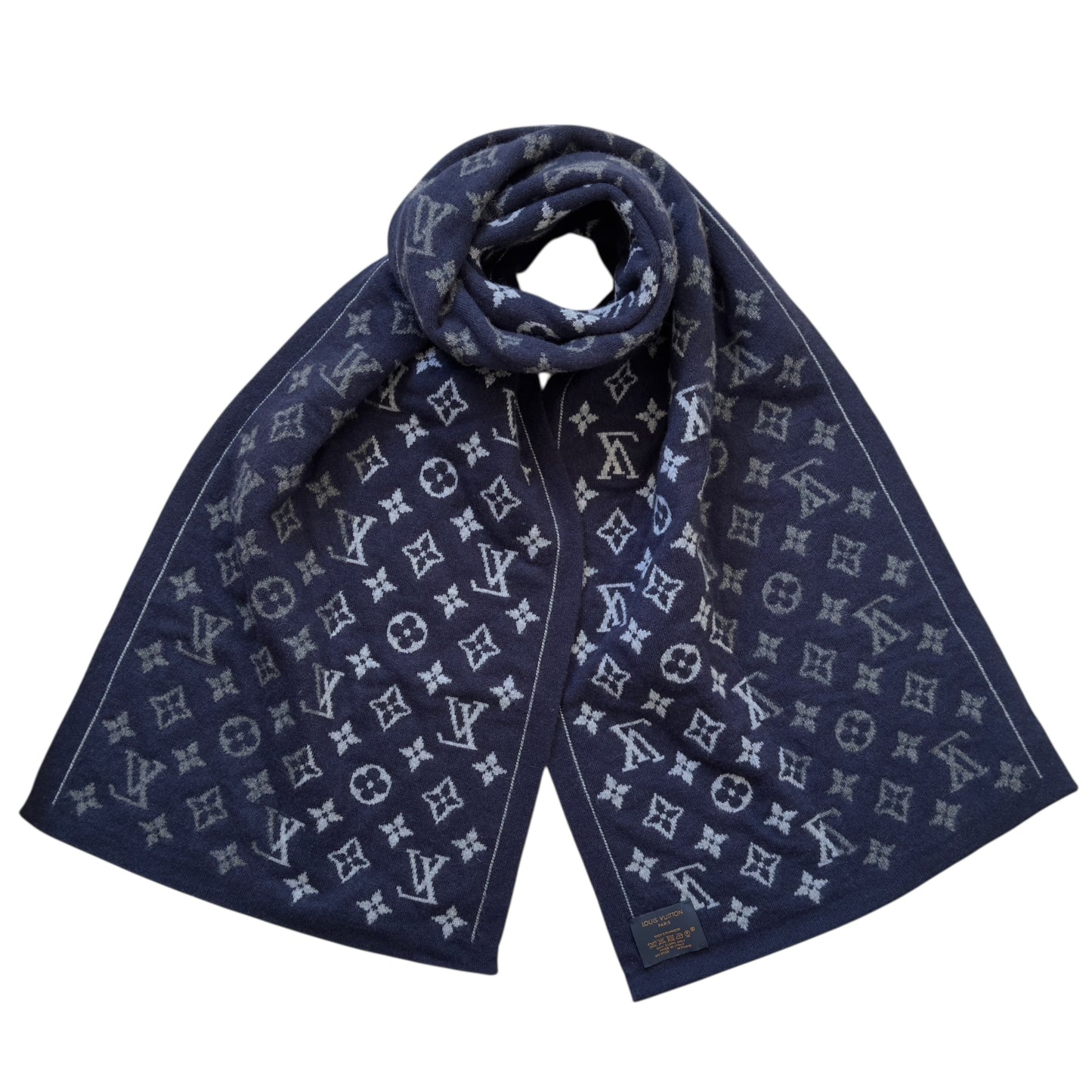 LOUIS VUITTON 老花 純羊絨 圍巾