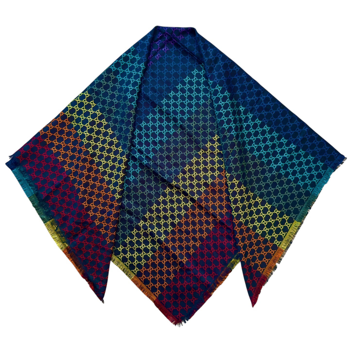 GUCCI GG 閃爍 彩虹 圍巾