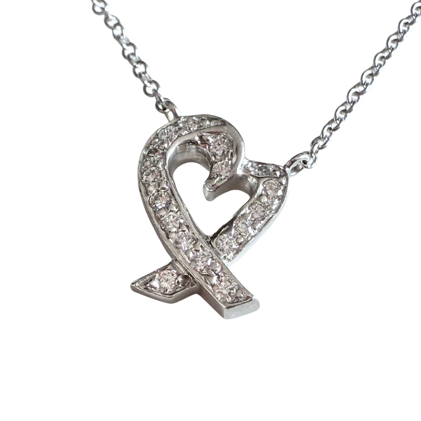 TIFFANY & CO. Paloma Picasso PT950鉑金 滿鑽 愛心💗 頸鏈