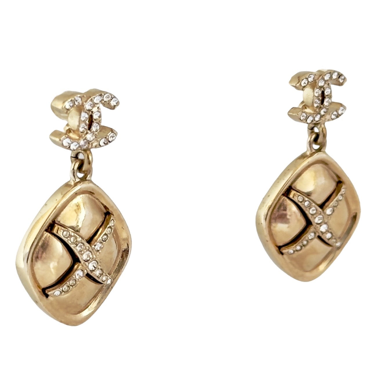 CHANEL CC 水鑽 耳環