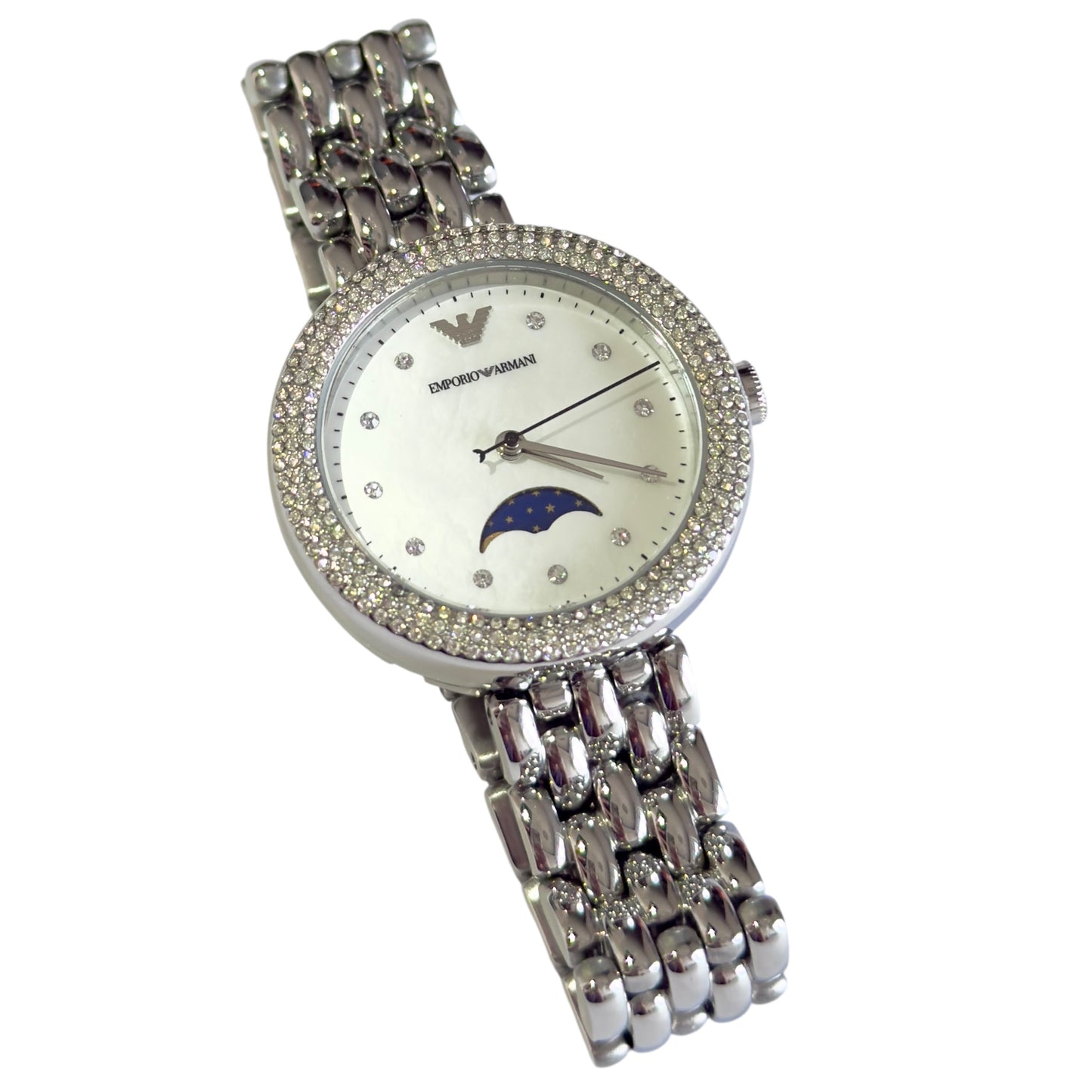 EMPORIO ARMANI 水鑽 貝母錶盤 手錶